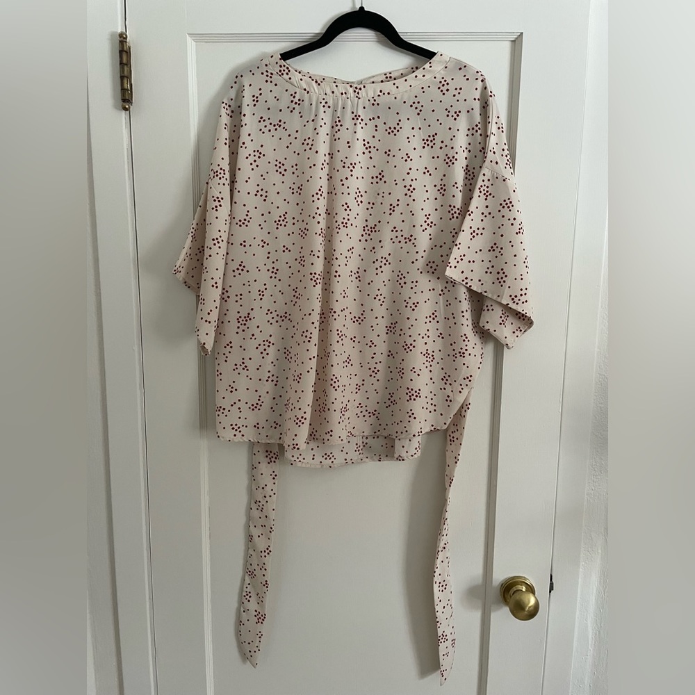 Hayden LA polka dot blouse with tie waist